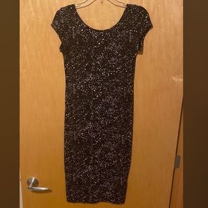 H&M Bodycon Dress Size Small Blk w/White Splatter